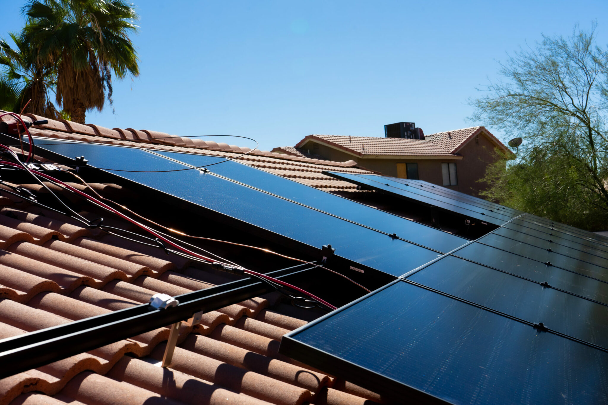 solar panels installed on a roof