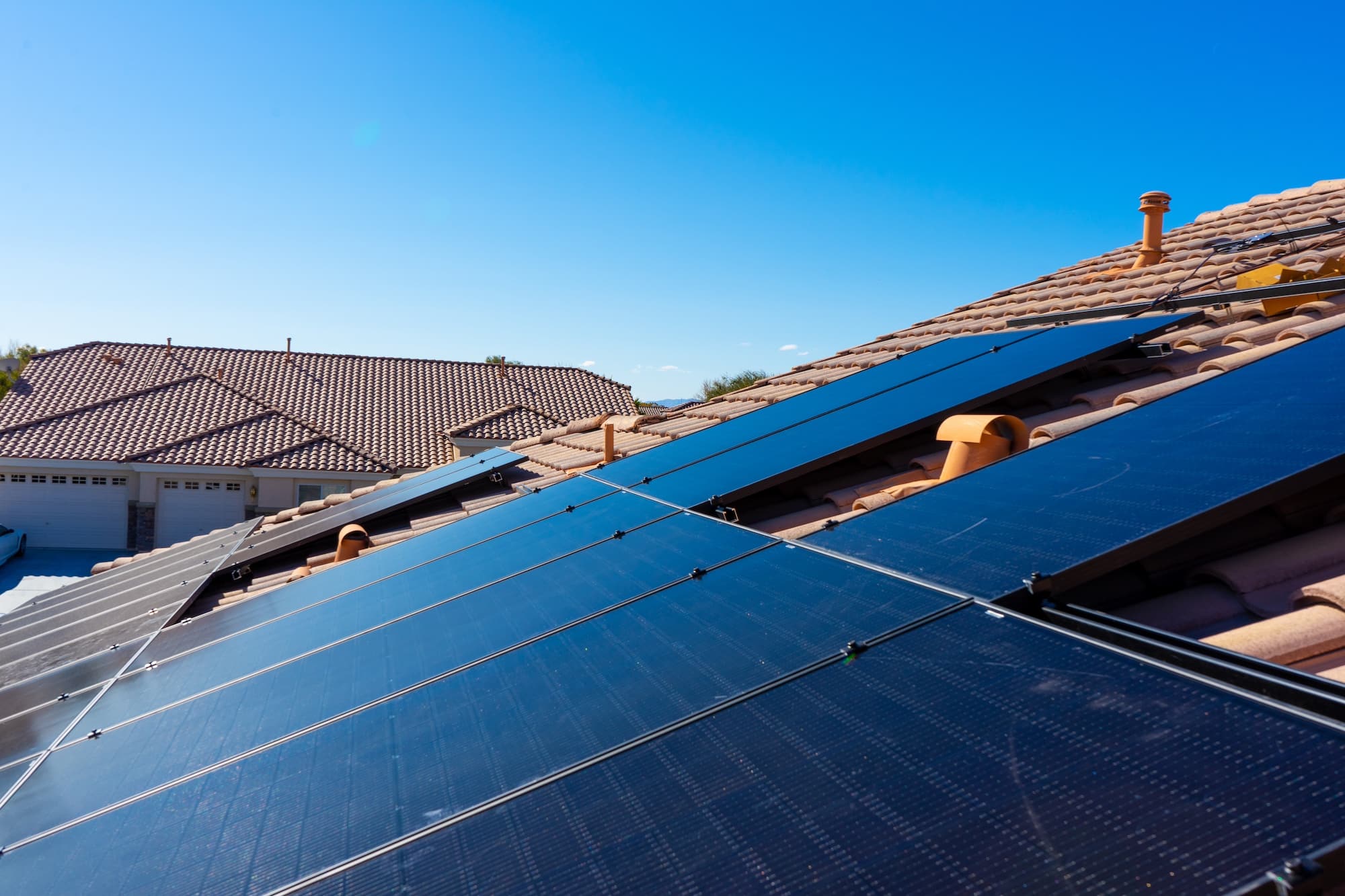 solar panels installed on a roof